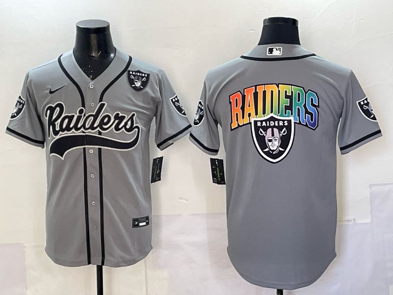 Men 2025 Oakland Raiders Blank Grey 3th generation Joint Name Nike Limited NFL Jersey style 064